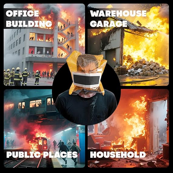 Fire Escape Full Face Mask: Heat Film & Smoke Filter Respirator