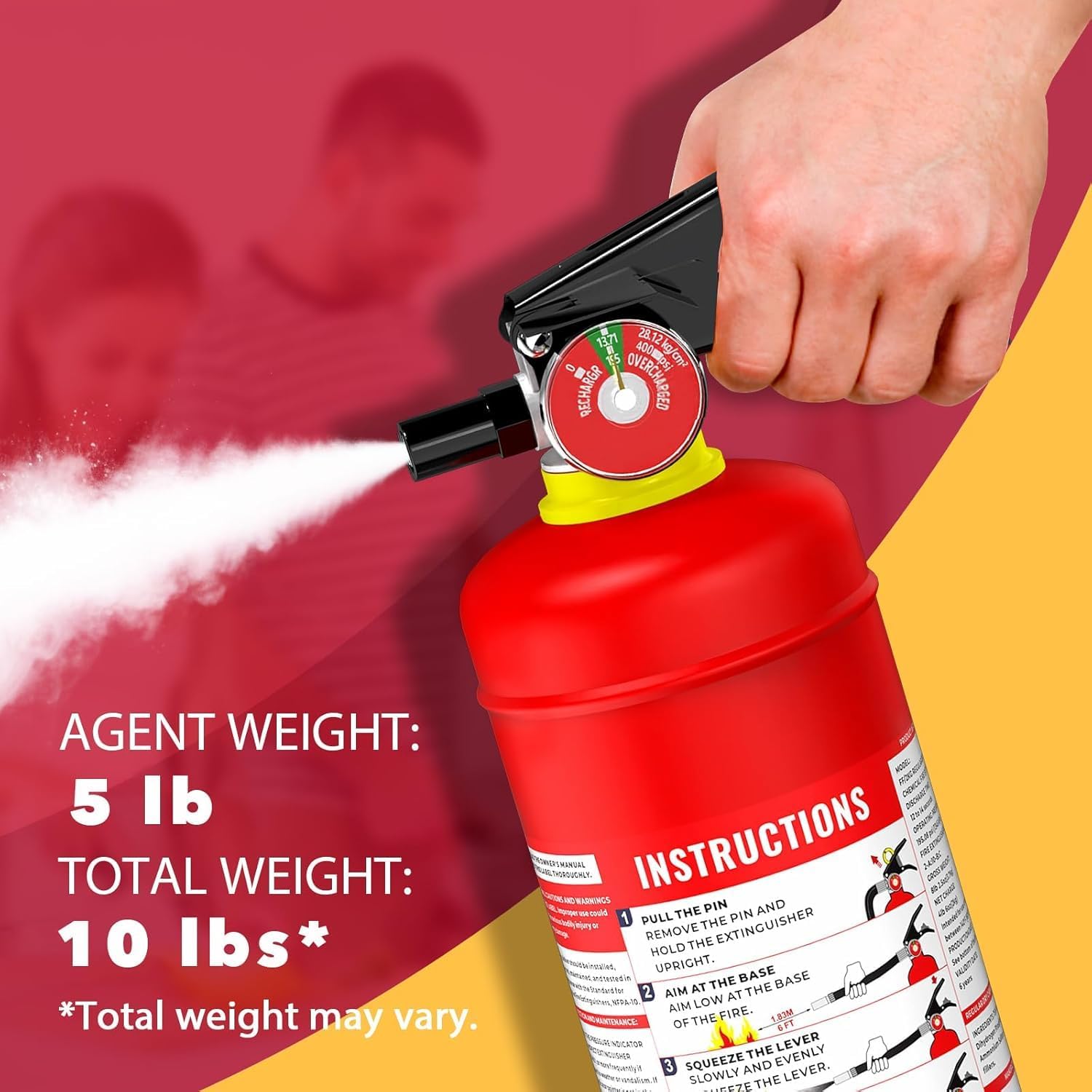 Fire Extinguisher, ABC Dry Powder,5lb