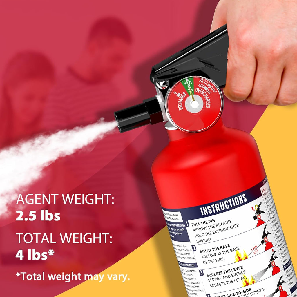 2.5lb ABC Fire Extinguisher: Home/Car Safety