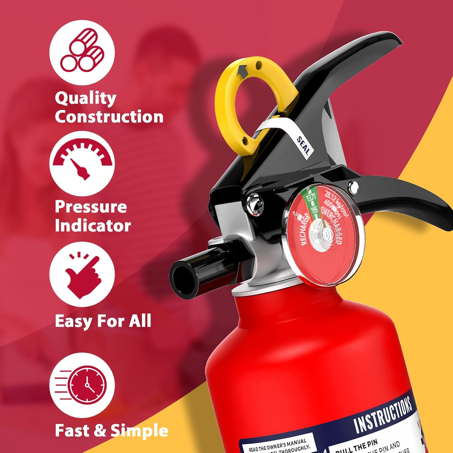 2.5lb ABC Fire Extinguisher: Home/Car Safety
