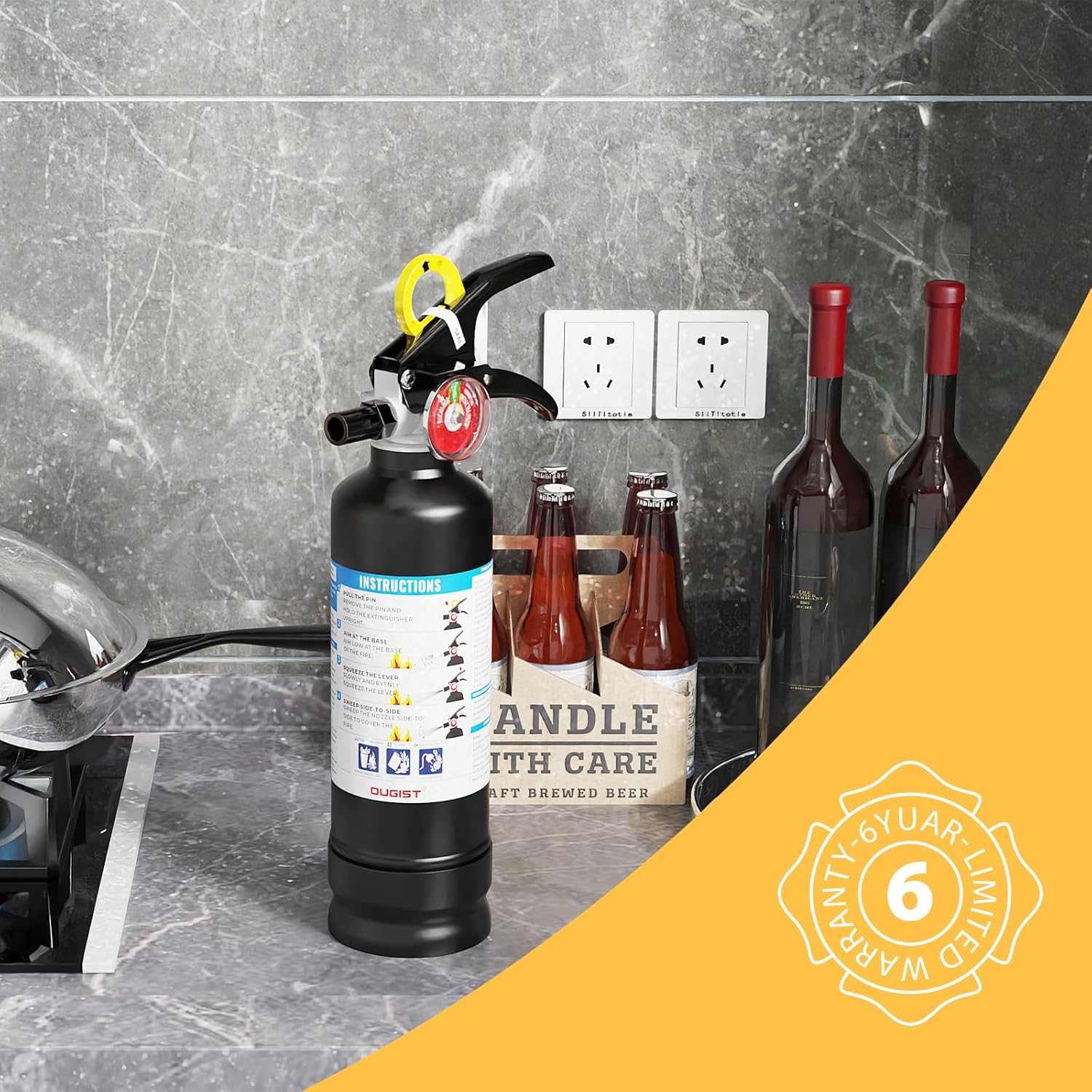 2.5lb ABC Fire Extinguisher: Pro Safety for Home, Kitchen, Car